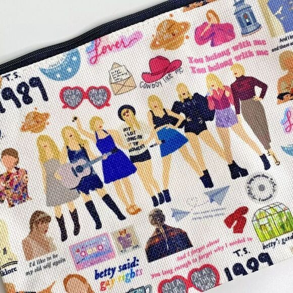 Taylor Swift Makeup Bag School Pencil Pouch 10 x 7 Swifties 1989 Lover - Picture 7 of 8